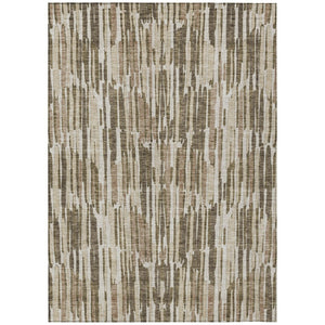 HomeRoots 9' Brown and Taupe Abstract Indoor Outdoor Area Rug - Stylish, Durable, Machine Washable Design 9' X 12' 584090