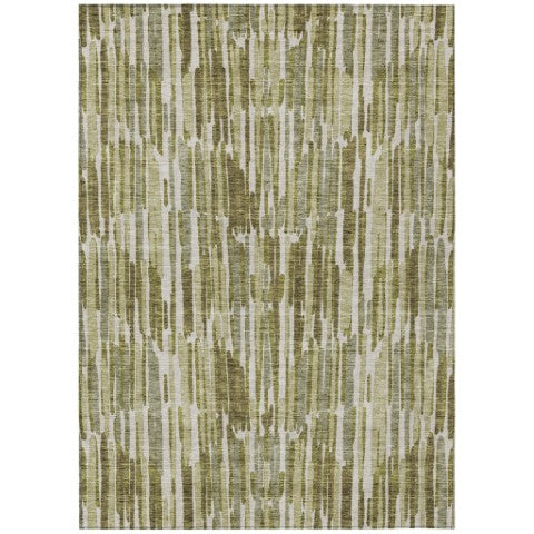 Homeroots 3' Aqua Teal Blue And Lime Green Abstract Washable Area Rug For Indoor And Outdoor Spaces 5' X 8' Polyester 584093