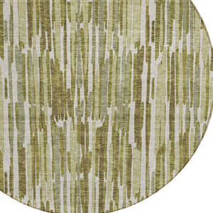 Homeroots 3' Aqua Teal Blue And Lime Green Abstract Washable Area Rug For Indoor And Outdoor Spaces 8' Round Polyester 584094