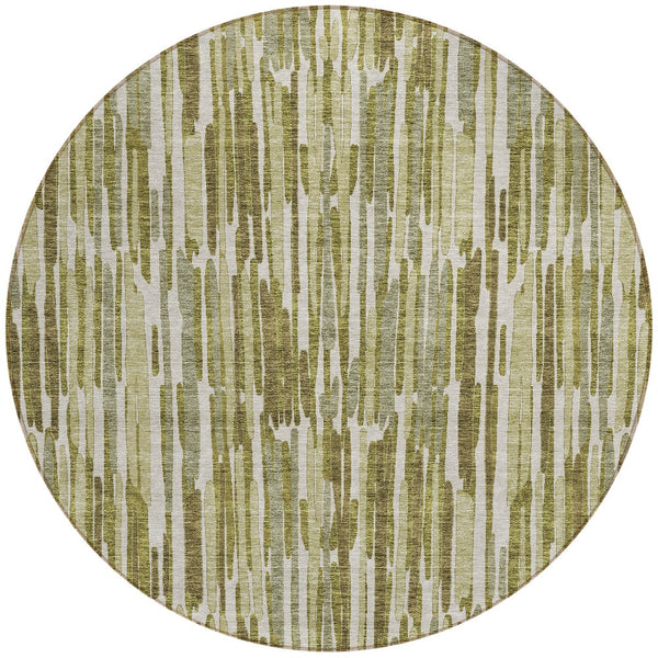 Homeroots 3' Aqua Teal Blue And Lime Green Abstract Washable Area Rug For Indoor And Outdoor Spaces 8' Round Polyester 584094