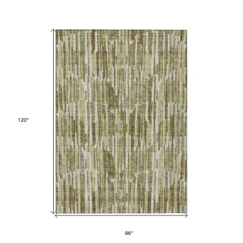 Homeroots 3' Aqua Teal Blue And Lime Green Abstract Washable Area Rug For Indoor And Outdoor Spaces 8' X 10' Polyester 584095