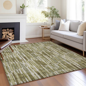 Homeroots 3' Aqua Teal Blue And Lime Green Abstract Washable Area Rug For Indoor And Outdoor Spaces 10' X 14' Polyester 584097