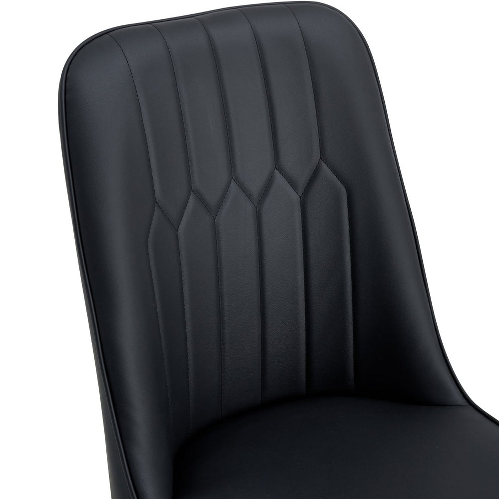 English Elm Table Modern Extendable Dining Set With 6 Comfortable Pu Chairs & Sturdy Metal Legs For Gatherings W1151S03935-GIGA