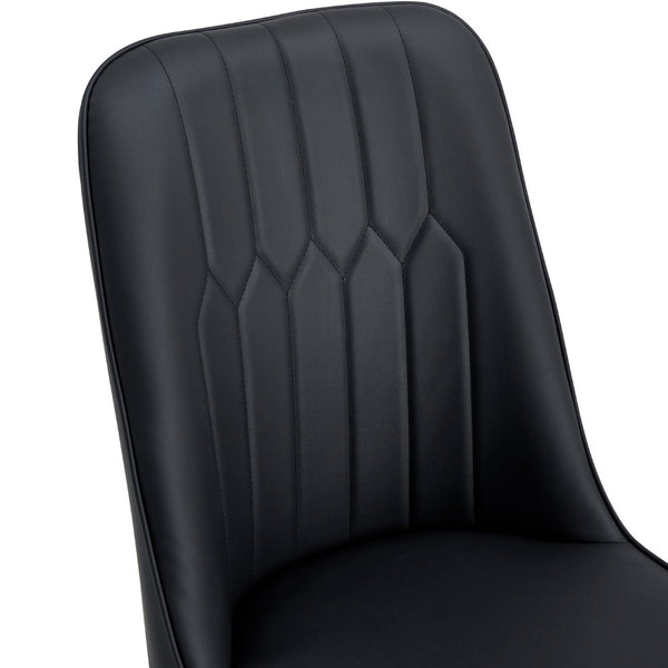 English Elm Table Modern Extendable Dining Set With 6 Comfortable Pu Chairs & Sturdy Metal Legs For Gatherings W1151S03935-GIGA