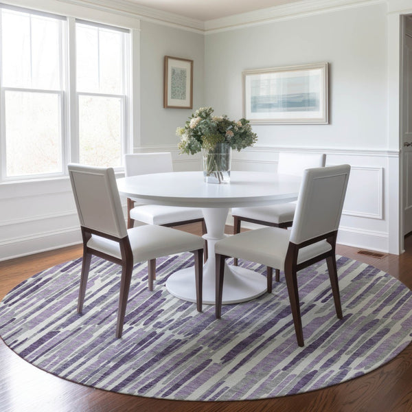 Homeroots 3' Aqua Teal Blue And Lime Green Abstract Washable Area Rug For Indoor And Outdoor Spaces 8' Round Polyester 584100