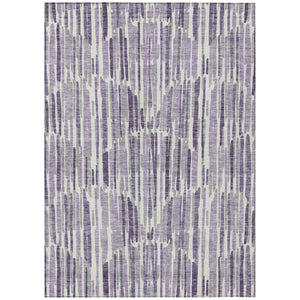 HomeRoots 9' Abstract Indoor/Outdoor Area Rug in Purple, Ivory, and Lavender – Washable, Durable, Modern Style 9' X 12' 584102