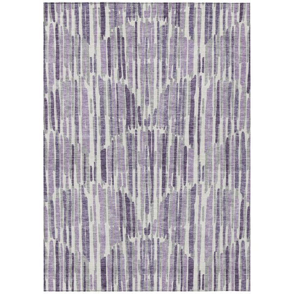HomeRoots 9' Abstract Indoor/Outdoor Area Rug in Purple, Ivory, and Lavender – Washable, Durable, Modern Style 9' X 12' 584102