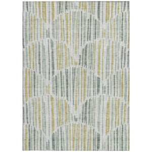 Homeroots 3' Aqua Teal Blue And Lime Green Abstract Washable Area Rug For Indoor And Outdoor Spaces 3' X 5' Polyester 584104