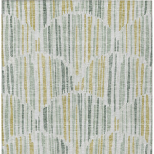 Homeroots 3' Aqua Teal Blue And Lime Green Abstract Washable Area Rug For Indoor And Outdoor Spaces 3' X 5' Polyester 584104