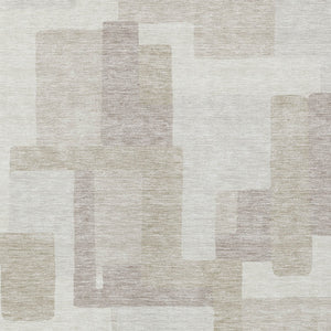 Homeroots 3' Beige Tan And Taupe Abstract Washable Area Rug For Indoor Or Outdoor Use - Durable Design 5' X 8' Polyester 584111