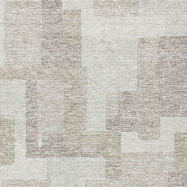 Homeroots 3' Beige Tan And Taupe Abstract Washable Area Rug For Indoor Or Outdoor Use - Durable Design 8' X 10' Polyester 584113