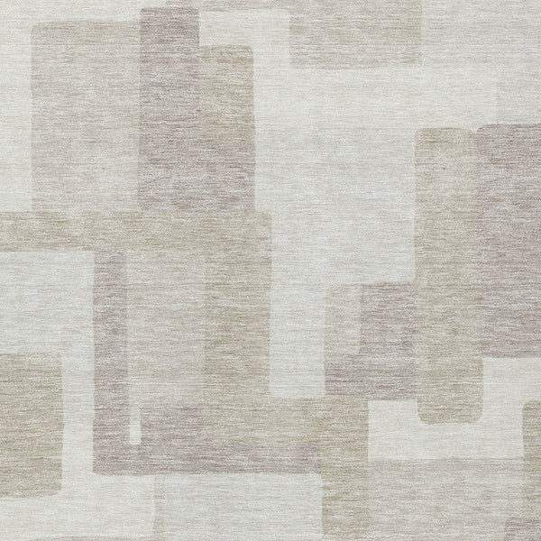 Homeroots 3' Beige Tan And Taupe Abstract Washable Area Rug For Indoor Or Outdoor Use - Durable Design 10' X 14' Polyester 584115
