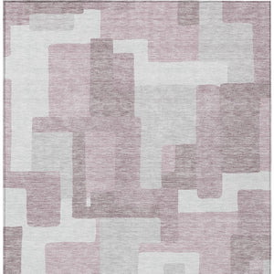 Homeroots 3' Beige Tan And Taupe Abstract Washable Area Rug For Indoor Or Outdoor Use - Durable Design 5' X 8' Polyester 584117