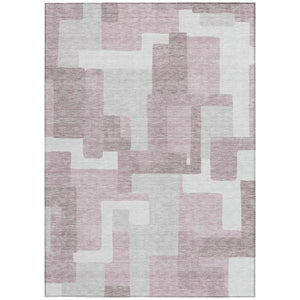 Homeroots 3' Beige Tan And Taupe Abstract Washable Area Rug For Indoor Or Outdoor Use - Durable Design 8' X 10' Polyester 584119