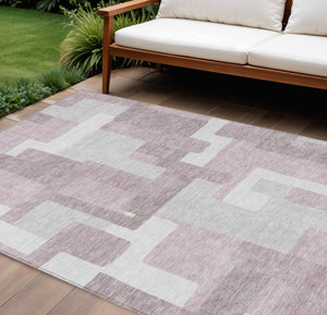 Homeroots 3' Beige Tan And Taupe Abstract Washable Area Rug For Indoor Or Outdoor Use - Durable Design 8' X 10' Polyester 584119