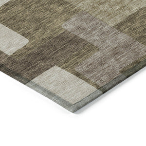 Homeroots 3' Beige Tan And Taupe Abstract Washable Area Rug For Indoor Or Outdoor Use - Durable Design 10' X 14' Polyester 584127