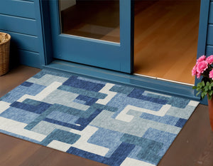 Homeroots 3' Beige Tan And Taupe Abstract Washable Area Rug For Indoor Or Outdoor Use - Durable Design 3' X 5' Polyester 584128