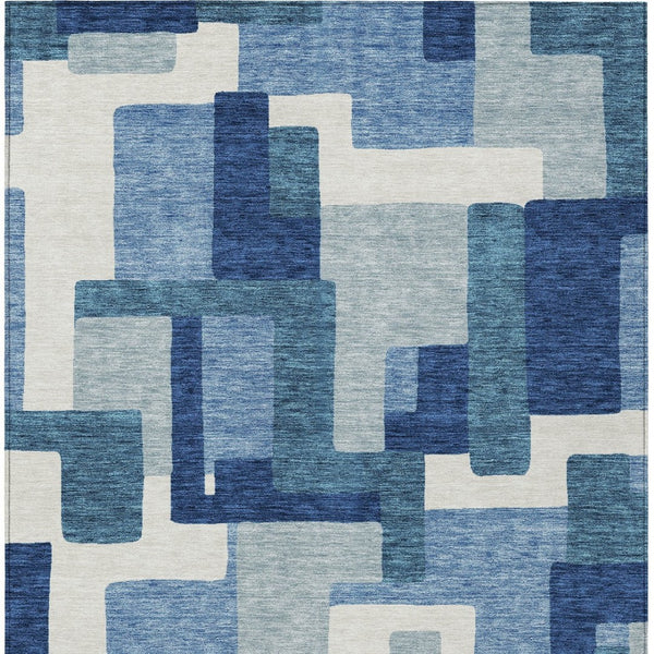 Homeroots 3' Beige Tan And Taupe Abstract Washable Area Rug For Indoor Or Outdoor Use - Durable Design 5' X 8' Polyester 584129