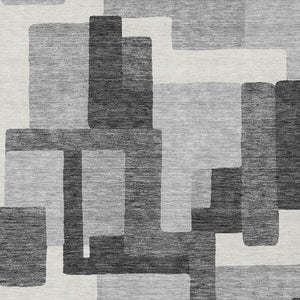 Homeroots 3' Beige Tan And Taupe Abstract Washable Area Rug For Indoor Or Outdoor Use - Durable Design 5' X 8' Polyester 584147