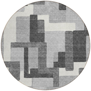 Homeroots 3' Beige Tan And Taupe Abstract Washable Area Rug For Indoor Or Outdoor Use - Durable Design 8' Round Polyester 584148