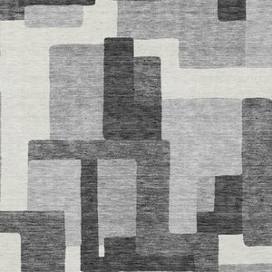 Homeroots 3' Beige Tan And Taupe Abstract Washable Area Rug For Indoor Or Outdoor Use - Durable Design 9' X 12' Polyester 584150