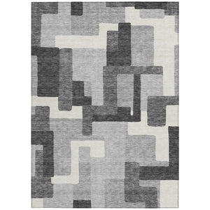 Homeroots 3' Beige Tan And Taupe Abstract Washable Area Rug For Indoor Or Outdoor Use - Durable Design 10' X 14' Polyester 584151