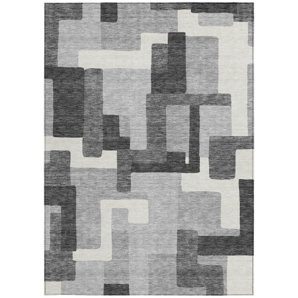 Homeroots 3' Beige Tan And Taupe Abstract Washable Area Rug For Indoor Or Outdoor Use - Durable Design 10' X 14' Polyester 584151