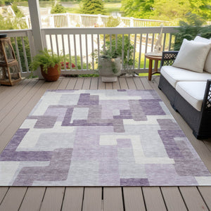 Homeroots 3' Beige Tan And Taupe Abstract Washable Area Rug For Indoor Or Outdoor Use - Durable Design 3' X 5' Polyester 584152