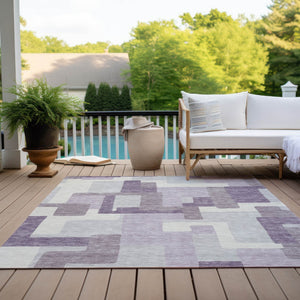 Homeroots 3' Beige Tan And Taupe Abstract Washable Area Rug For Indoor Or Outdoor Use - Durable Design 10' X 14' Polyester 584157