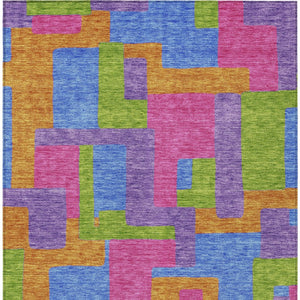 Homeroots 3' Beige Tan And Taupe Abstract Washable Area Rug For Indoor Or Outdoor Use - Durable Design 5' X 8' Polyester 584159