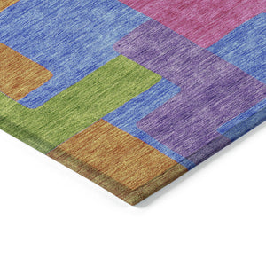 Homeroots 3' Beige Tan And Taupe Abstract Washable Area Rug For Indoor Or Outdoor Use - Durable Design 5' X 8' Polyester 584159