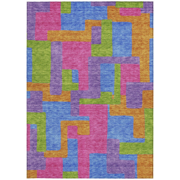 Homeroots 3' Beige Tan And Taupe Abstract Washable Area Rug For Indoor Or Outdoor Use - Durable Design 9' X 12' Polyester 584162