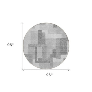 Homeroots 3' Beige Tan And Taupe Abstract Washable Area Rug For Indoor Or Outdoor Use - Durable Design 8' Round Polyester 584166