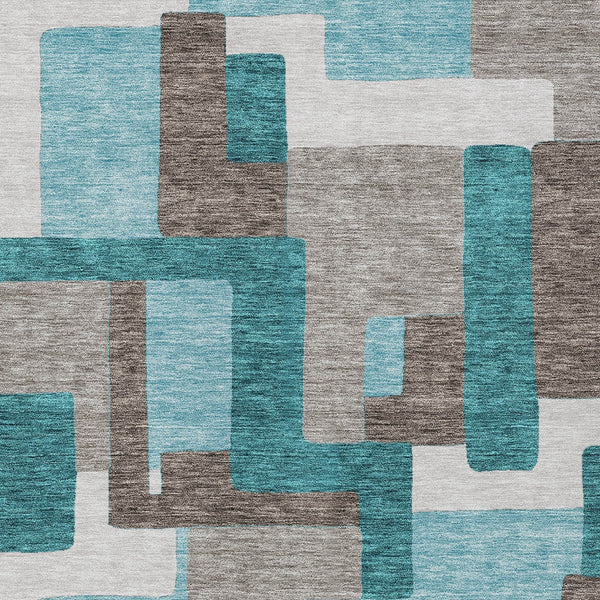 Homeroots 3' Beige Tan And Taupe Abstract Washable Area Rug For Indoor Or Outdoor Use - Durable Design 3' X 5' Polyester 584170