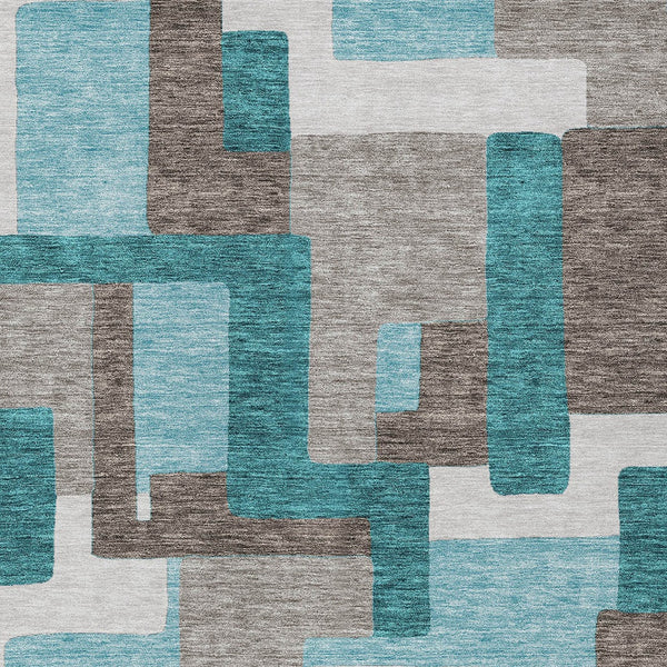 Homeroots 3' Beige Tan And Taupe Abstract Washable Area Rug For Indoor Or Outdoor Use - Durable Design 8' X 10' Polyester 584173