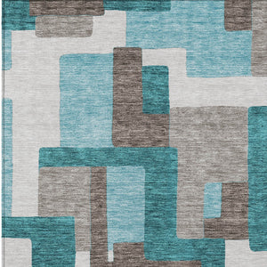 Homeroots 3' Beige Tan And Taupe Abstract Washable Area Rug For Indoor Or Outdoor Use - Durable Design 9' X 12' Polyester 584174