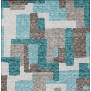 Homeroots 3' Beige Tan And Taupe Abstract Washable Area Rug For Indoor Or Outdoor Use - Durable Design 10' X 14' Polyester 584175