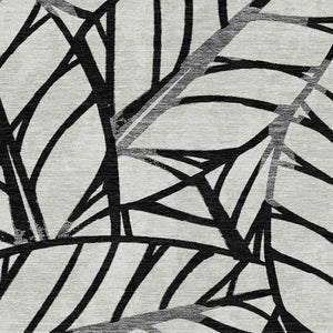 Homeroots 3' Artichoke Green And Beige Floral Washable Area Rug For Indoor Outdoor Use, Durable & Stylish 5' X 8' Polyester 584189