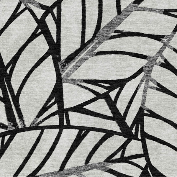 Homeroots 3' Artichoke Green And Beige Floral Washable Area Rug For Indoor Outdoor Use, Durable & Stylish 5' X 8' Polyester 584189