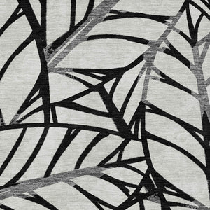 Homeroots 3' Artichoke Green And Beige Floral Washable Area Rug For Indoor Outdoor Use, Durable & Stylish 8' X 10' Polyester 584191