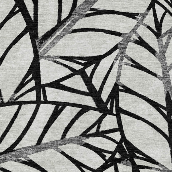 Homeroots 3' Artichoke Green And Beige Floral Washable Area Rug For Indoor Outdoor Use, Durable & Stylish 8' X 10' Polyester 584191