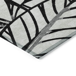 Homeroots 3' Artichoke Green And Beige Floral Washable Area Rug For Indoor Outdoor Use, Durable & Stylish 9' X 12' Polyester 584192