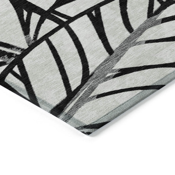 Homeroots 3' Artichoke Green And Beige Floral Washable Area Rug For Indoor Outdoor Use, Durable & Stylish 9' X 12' Polyester 584192