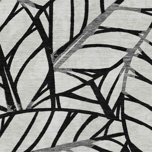 Homeroots 3' Artichoke Green And Beige Floral Washable Area Rug For Indoor Outdoor Use, Durable & Stylish 9' X 12' Polyester 584192