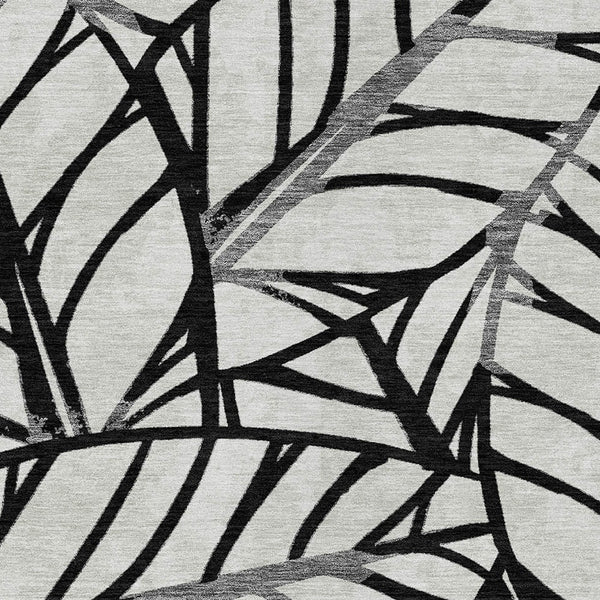 Homeroots 3' Artichoke Green And Beige Floral Washable Area Rug For Indoor Outdoor Use, Durable & Stylish 9' X 12' Polyester 584192