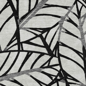 Homeroots 3' Artichoke Green And Beige Floral Washable Area Rug For Indoor Outdoor Use, Durable & Stylish 10' X 14' Polyester 584193