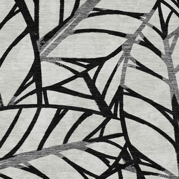 Homeroots 3' Artichoke Green And Beige Floral Washable Area Rug For Indoor Outdoor Use, Durable & Stylish 10' X 14' Polyester 584193