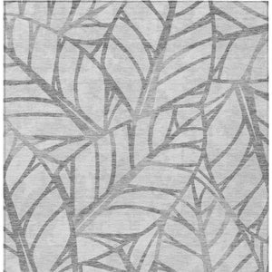 Homeroots 3' Artichoke Green And Beige Floral Washable Area Rug For Indoor Outdoor Use, Durable & Stylish 8' X 10' Polyester 584209