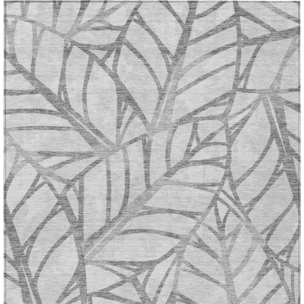 Homeroots 3' Artichoke Green And Beige Floral Washable Area Rug For Indoor Outdoor Use, Durable & Stylish 9' X 12' Polyester 584210