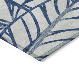 Homeroots 3' Artichoke Green And Beige Floral Washable Area Rug For Indoor Outdoor Use, Durable & Stylish 3' X 5' Polyester 584212